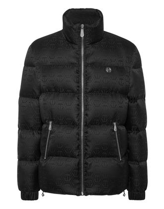 Philipp Plein Short Nylon Puffer Jacket Monogram