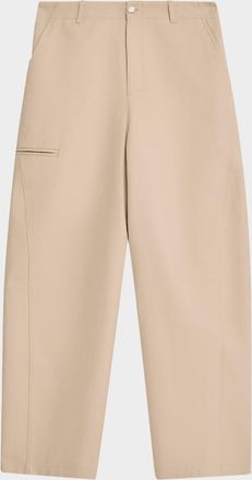 Givenchy Mens Cotton Gabardine Wide-Leg Pants