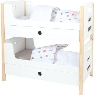 Legler Small Foot 11811 Letto a soppalco Little Button, con cassettoni per riporre Gli Accessori, dai 3 Anni, Colore Bianco, Piccolo