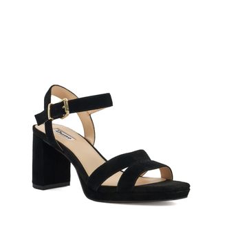 Dune London Womens Ladies Manifesting - Block Heel Sandals - Black material_Suede - Size UK 7