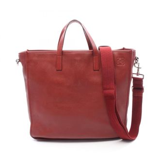 Loewe Red Color Leather Handbag Tote Bag (Pre-Owned)