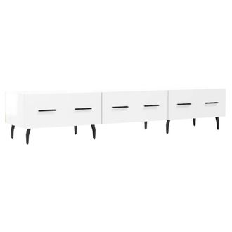 Berkfield Home TV Cabinet High Gloss White 150x36x30 cm Engineered Wood | Size: 150 x 36 x 30 cm