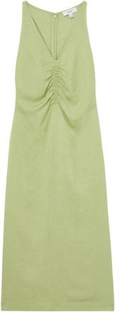 Reiss Pari Ruched Linen-Blend Dress
