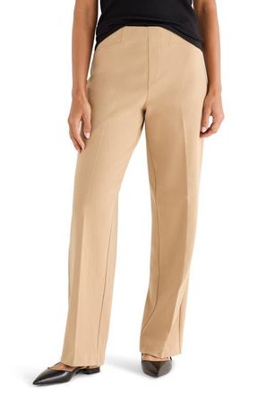 Nic+Zoe Lenox Wide Leg Stretch Twill Pants in Jute at Nordstrom, Size X-Large
