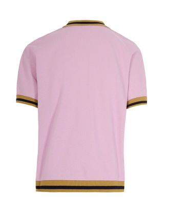 Marni Striped Trim Cotton Piqu&eacute; Polo Shirt - Pink