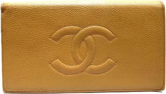 Chanel Beige Grained Calfskin Wallet (Bi-Fold) (Pre-Owned)
