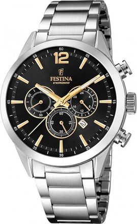 Festina F20343-4 Mens Timeless Chronograph Watch - Silver - One Size