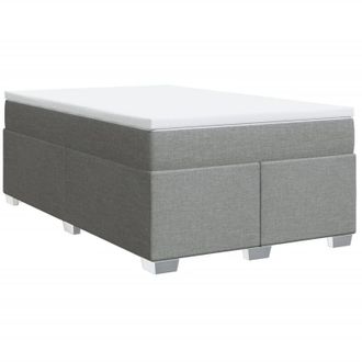 vidaXL Vidaxl - Cama Box Spring Con Colch&oacute;n Tela Gris Claro 120x200 Cm