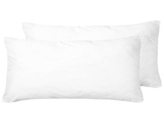 Beliani Conjunto de 2 almohadas Baja Microfibra 40 x 80 cm Blanco