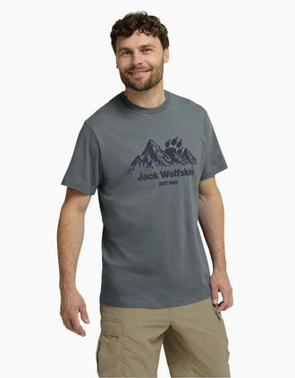 Jack Wolfskin Mens Jack Wolfskin Mens Carefree Short Sleeve T-Shirt - Grey - Size: 40