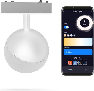OEM L&aacute;mpara Zigbee Tuya Globe Blanca De 6w D Para Rieles Magn&eacute;ticos Slim Track 48vdc 3000-6000k Regulable