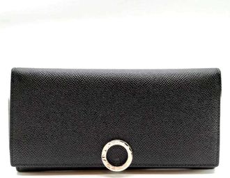 Bulgari Bvlgari Bvlgari Black Leather Long Wallet (Bi-Fold) (Pre-Owned)
