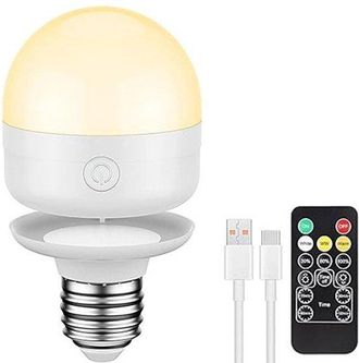 OEM Una Lampada Ricaricabile Con Telecomando, Timer E 3 Temperature Di Colore - Attacco E27 Magnetico, Rimovibile, Ricaricabile Con Batteria