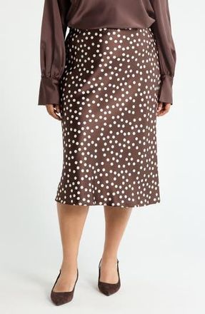 Renee C Polka Dot Print Maxi Skirt in Brown at Nordstrom Rack, Size 2 X