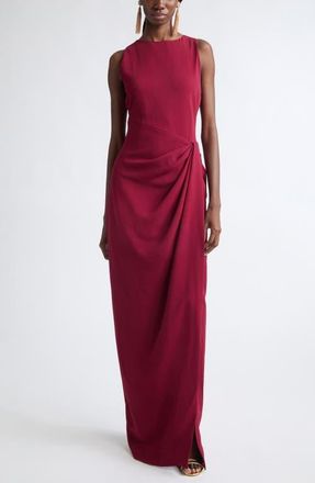 Oscar De La Renta Drape Detail Cady Gown in Claret at Nordstrom, Size 10