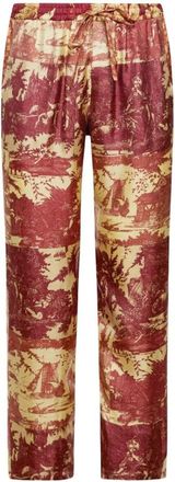 Pierre-Louis Mascia Aloe Broeken Silk - Dames - Straight fit broeken - Rood - XS - Broeken