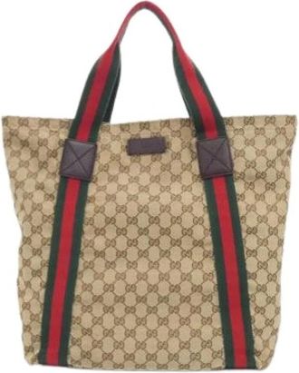 Gucci Pre-owned GG Canvas Tote Bag - Dames - Vintage Shopper - Beige - ONE Size - Vintage