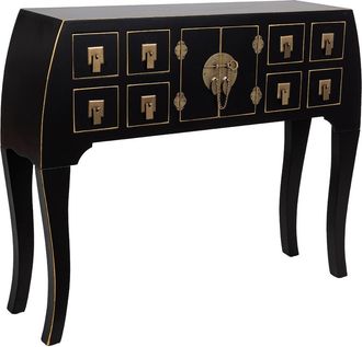 Wanderlust Deco Recibidor De Madera Negro 98x26x80 Cm