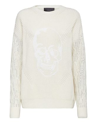 Philipp Plein Cashmere 5 Pullover Round Neck LS Crystal Skull