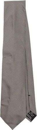 Tom Ford Cravatta con motivo geometrico jacquard - Grigio
