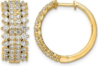 Diamond2Deal 14k Gold 2 ct Lab Grown Diamond Hinged Hoop Earrings VS Clarity, G-H Color