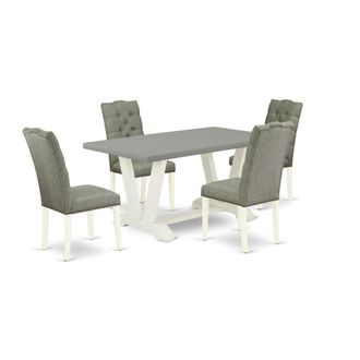 East West Furniture 5-Pc Dining Room Set- 4