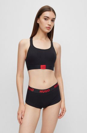 HUGO BOSS Bralette-BH HUGO BRALETTE PAD.RED LAB, Damen, Gr. XL (42), N-Gr, schwarz, Jersey, Obermaterial: 93% Baumwolle, 7% Elasthan, unifarben, k&ouml;rpernah, BHs 
