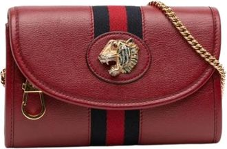 Gucci Pre-owned Rajah Crossbody Bag - Dames - Vintage Schoudertas - Rood - ONE Size - Leer - Vintage