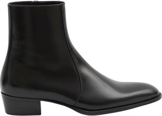 Saint Laurent Roman Enkellaarsjes - Heren - Schoenen - Zwart - Maat: 42 EU Leer