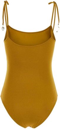 Chlo&eacute; Scoop Neck Tie-Shoulder Swimsuit - Gold
