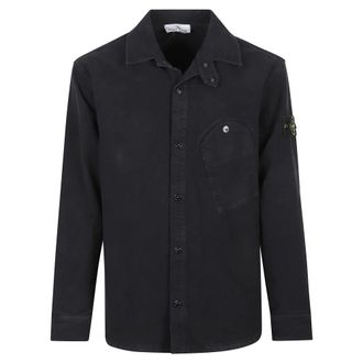 Stone Island Heren, Overhemden, Blauw, Maat: M Katoen