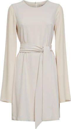 Blanca Vita Agira Korte Jurk Met Georgette Mouwen - Dames - Korte kleedjes - Beige - 2XS - Polyester - Kleedjes