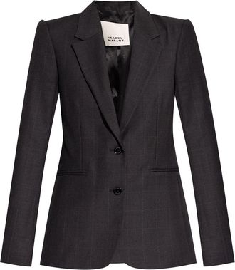 Isabel Marant Reva check blazer - women - Elastane/Wool - M - Grey