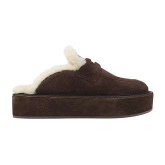Miu Miu Schoenen, Dames, Bruin, 38 1/2 EU, Su&egrave;de, Suede Sabot