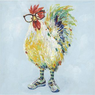 Schubiger M&ouml;bel Bild Stolzer Hahn mit Brille