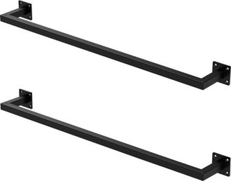 ML Design Ml-design - 2x Percheros De Pared 90x12cm Negro Acero Inoxidable Para Vestidor O Armario Barra De Almacenamiento Hasta 50kg Perchero Para Ropa Toallas