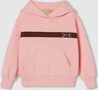 Gucci Kids - Cotton Sweatshirt With Web, Pink