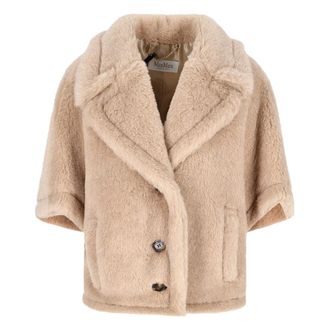 Max Mara Faux Fur & Shearling Jackets, female, Beige, Size: S/M Alpaca Blend Jacket