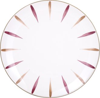 KASANOVA Piatto piano in Porcellana pennellato viola marrone 26,7 cm Petali