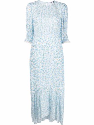 Rixo Midikleid mit Print - Blau