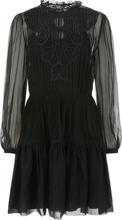Alberta Ferretti Alberta Ferretti Womens Black Chiffon Mini Dress Silk - Size EU 38 (Womens)