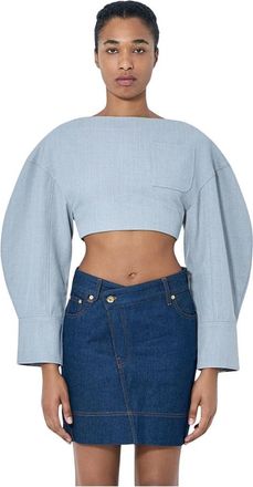 Jacquemus Dames, Tops, Grijs, Maat: XS Wol