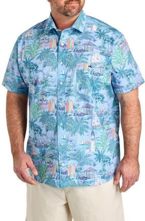 Vineyard Vines Big & Tall Keys To Escape Sport Shirt in Serenity Blue at Nordstrom, Size Xx-Large