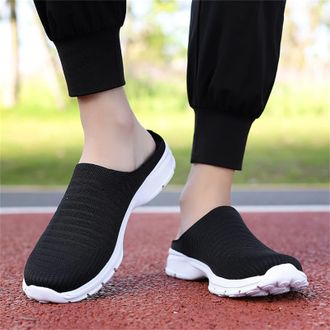 Generic 2026 Mens Slippers Fashion Summer Men Mesh Breathable Lightweight Slip On Flat Casual Half (Black, 6.5)