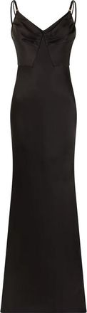 Elisabetta Franchi Lange jurk met V-hals - Dames - Feestkleedjes - Zwart - M - Polyester - Kleedjes