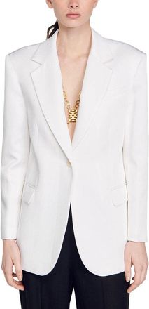 Sandro Alicia Linen-Blend Blazer