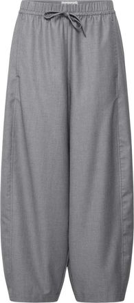 Ichi Kate Cropped Broek - Dames - Vrijetijds broeken - Grijs - L - Polyester - Broeken
