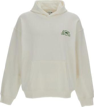 Lacoste Relaxed Fit Cotton Hoodie with Front Kangaroo Pocket