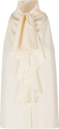 Alberta Ferretti Top a Mantella in Cady Elasticizzato - - Blouses & Shirts - Donna - Beige - M