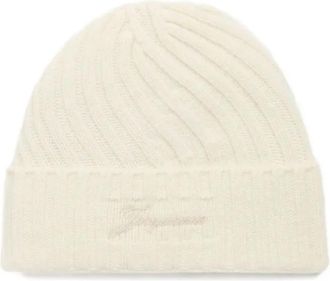 Jacquemus Le Bonnet Tourni - unisex - Hoeden - Wit - ONE Size - Wol - Accessoires